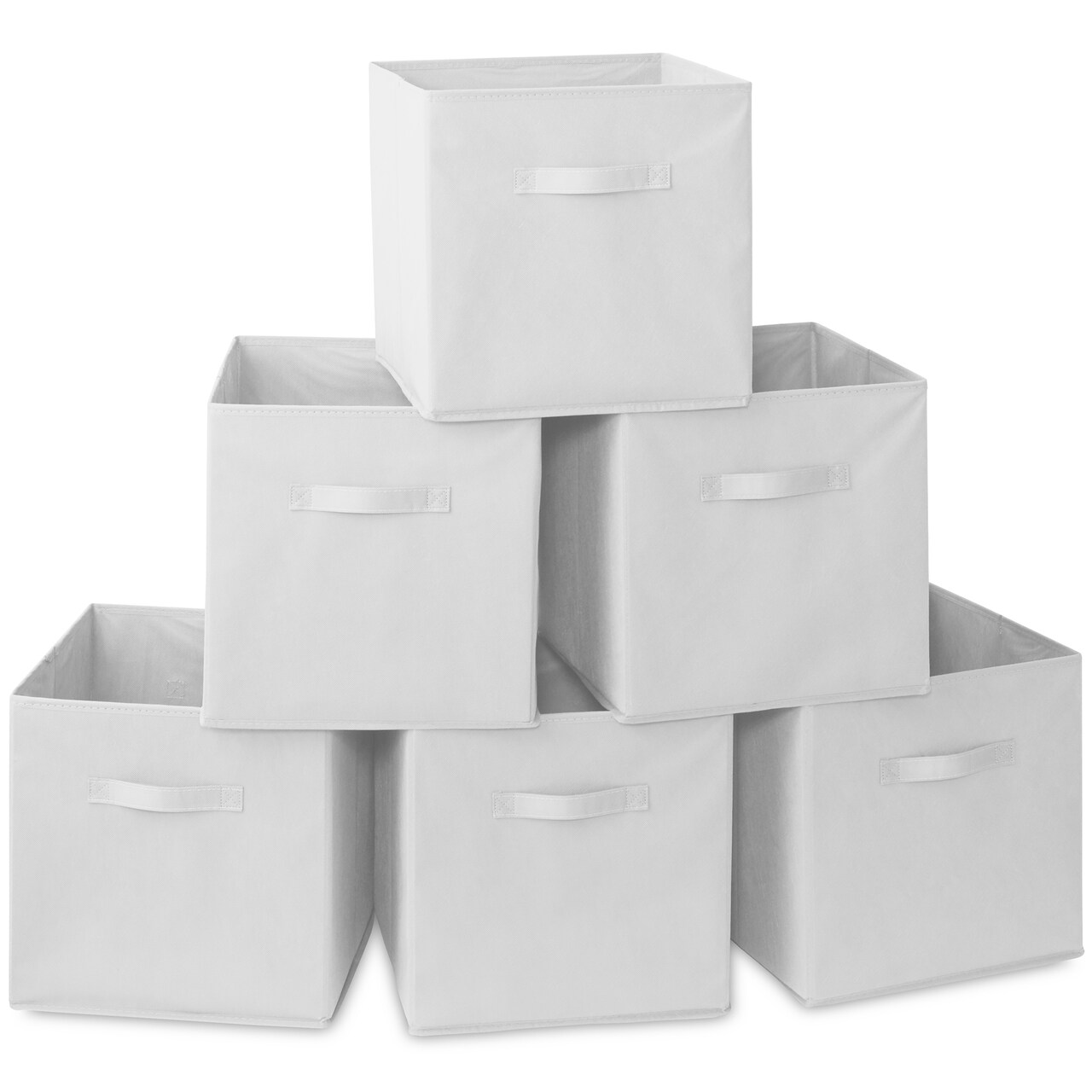 Casafield Set of 6 Collapsible Fabric Cube Storage Bins - Foldable Cloth Baskets for Shelves, Cubby Organizers & More
